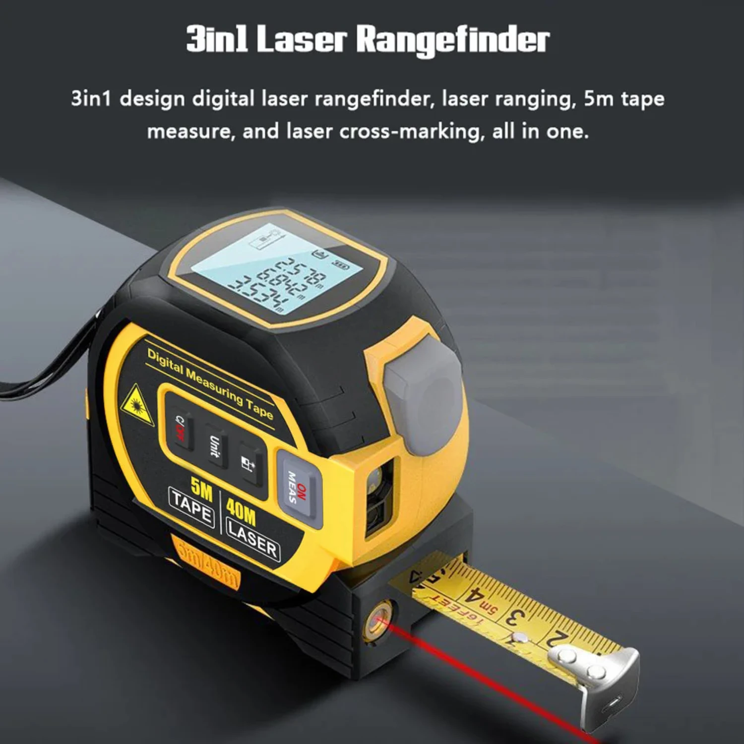 40m/60m Laser Distance Meter Rangefinder Laser Measure Distance Meter Surveying Equipment Tape Measur Retractable Tape 4