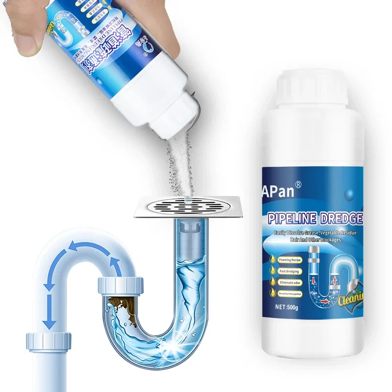 

500g Drain Pipe Cleaner Kitchen Toilet Sink Drain Cleaner Powder Pipe Dredge Agent