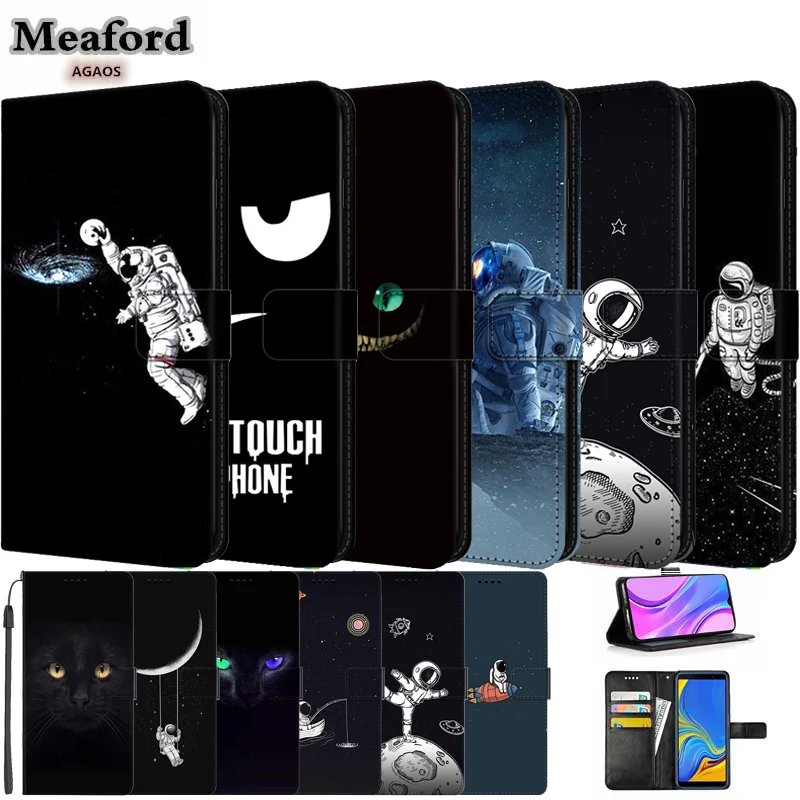 Custodia In Pelle Per Motorola Edge 30 Neo 5G Astronauta Flip Wallet Full Cover Per Motorola Moto Edge 30 Lite Spaceman Magnetic Funda