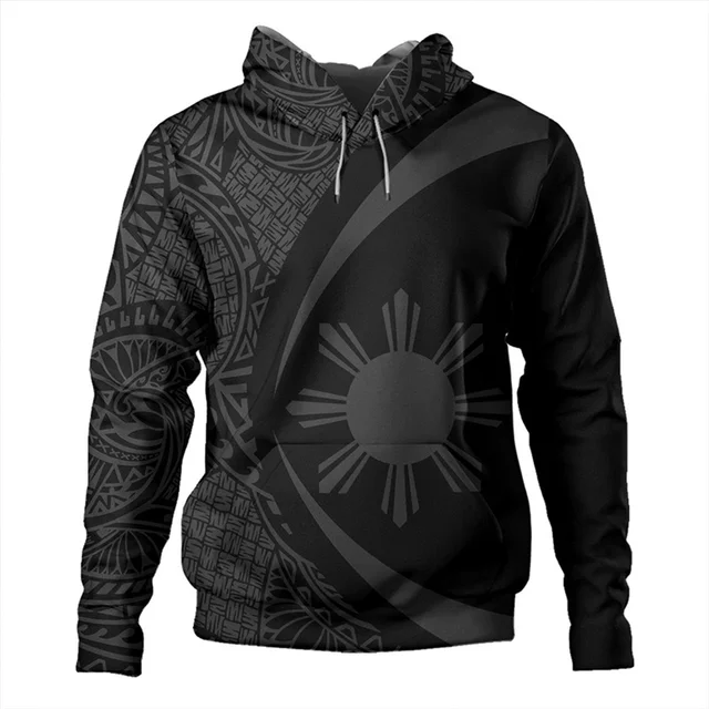 3D Philippines Filipinos Polynesian Tattoo Lapu Lapu Sun Tribal Printing Hoodies For Men Kid Fashion Hooded Hoody Cool Pullovers 1