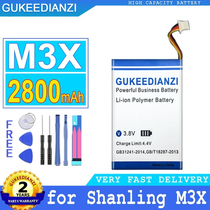 

High Capacity Replacement Mobile Phone Batteries 2800mAh/5000mAh For Shanling M6 Plus m6plus M3X Cellphones Portable Battery
