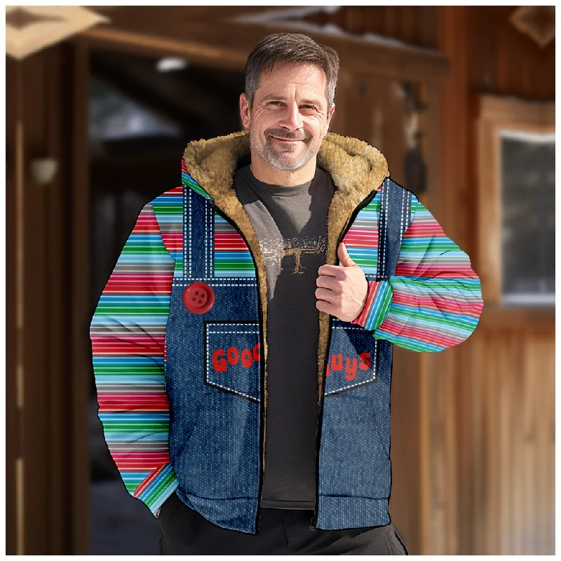 

New Colored Cotton Coat Hooded Sweater Casual Print Long Sleeve Zipper Sweater Thick Cotton Coat Autumn/Winter a48