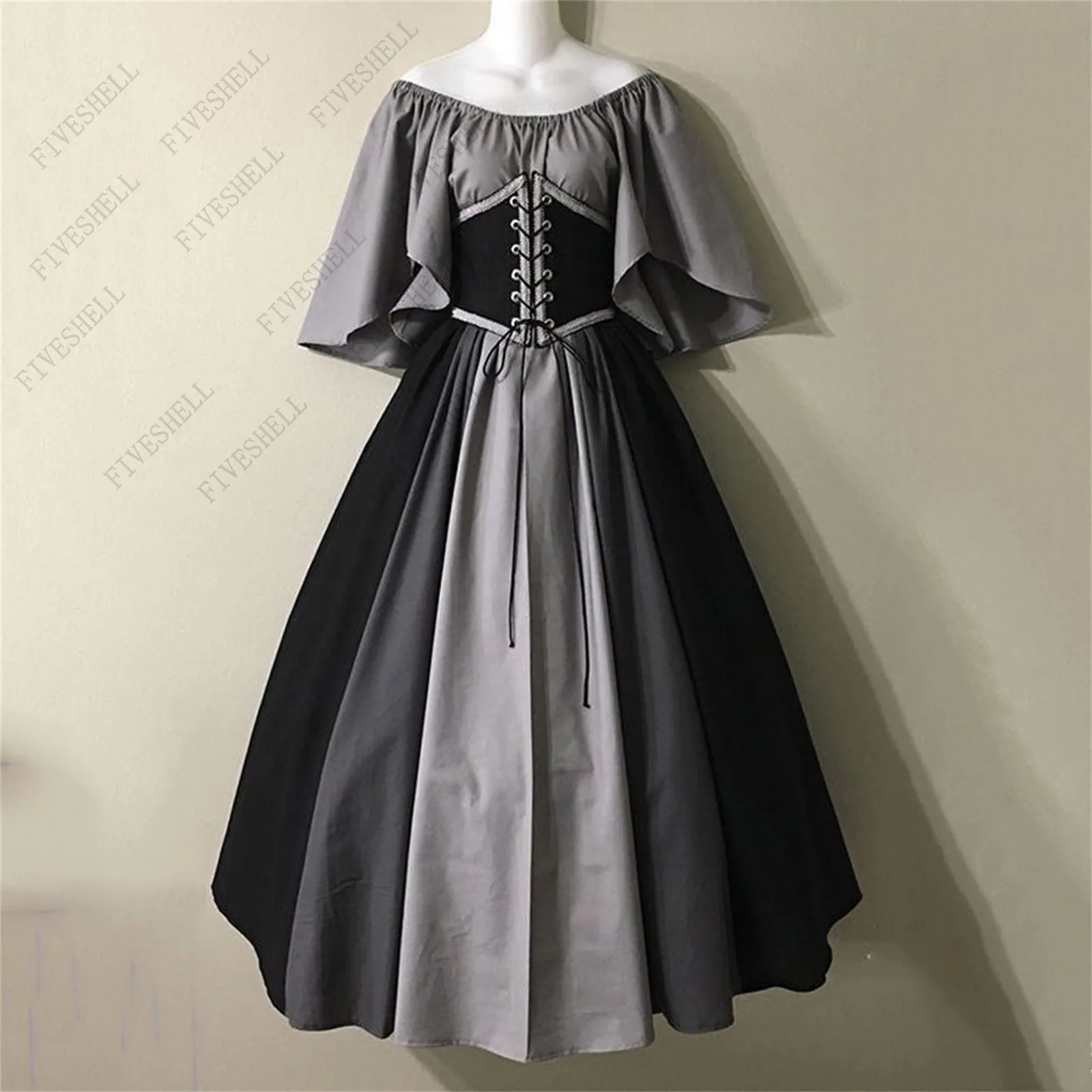 Vestido Medieval Para Mujer, Retro, Gótico, Con Mangas De Trompeta, Con
