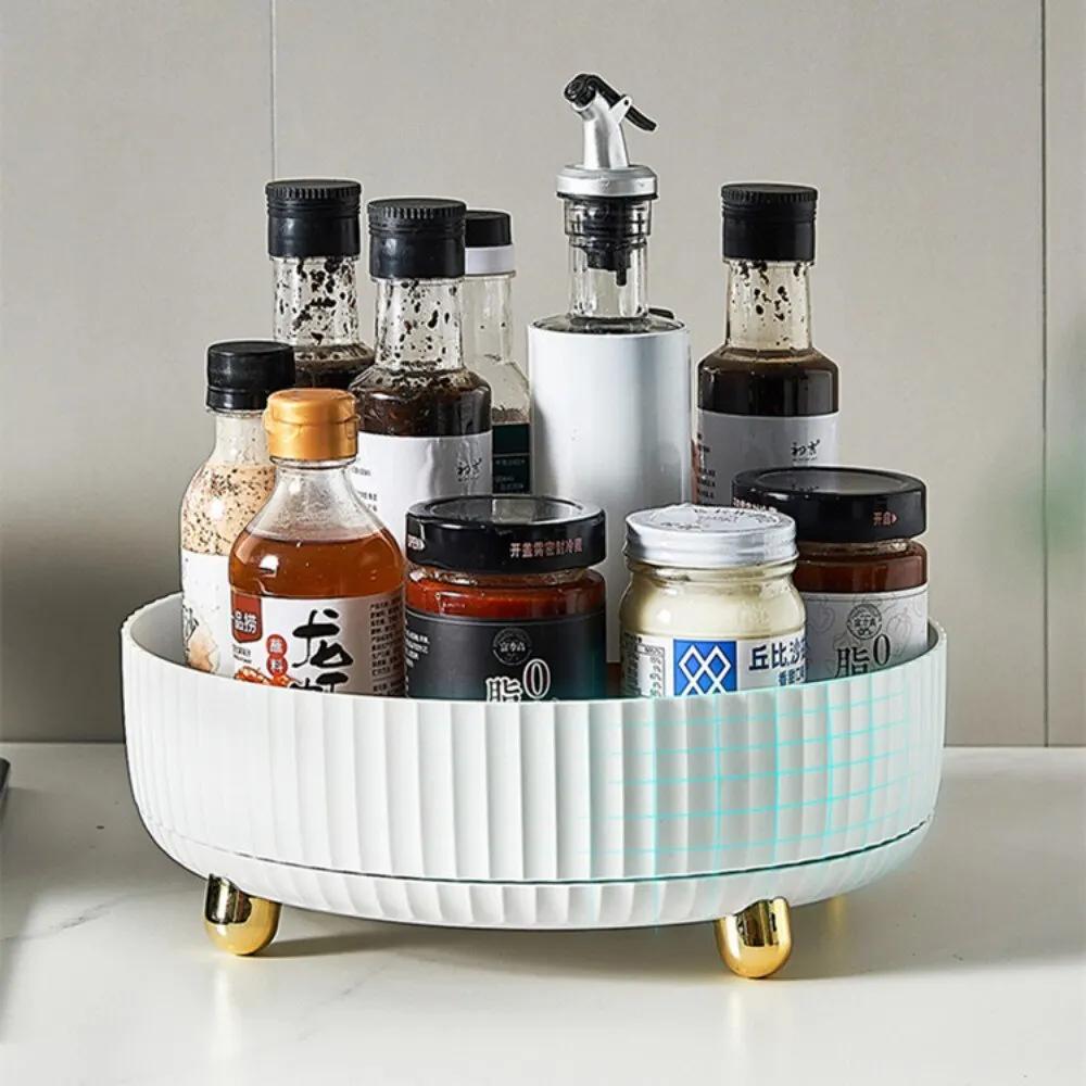 Kitchen Seasoning Box 360 Degrees Rotating Plastic Finishing Skin Care Cosmetics Perfume Desktop Storage Box Tray Storage Box