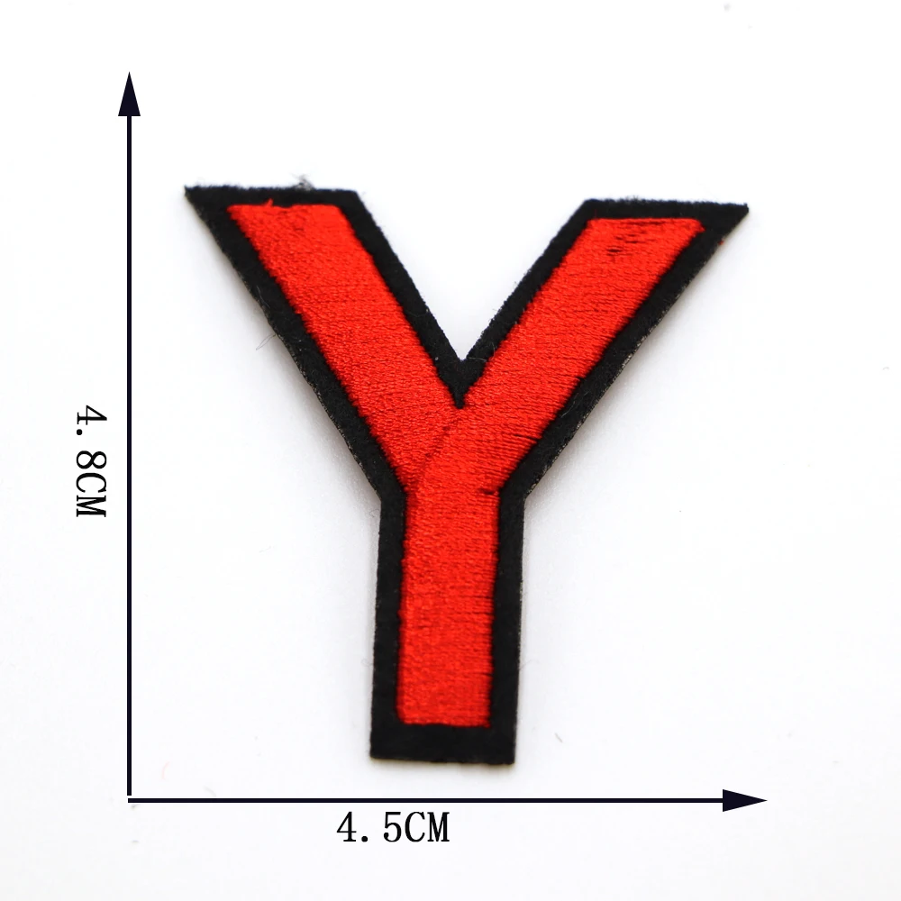 Schwarz Rot Gestickte Buchstaben Eisen Auf Patch Alphabet Patches Applikation Für Kinder Kleidung Taschen Nähen Name Logo Diy Abzeichen Patch – Detail 30