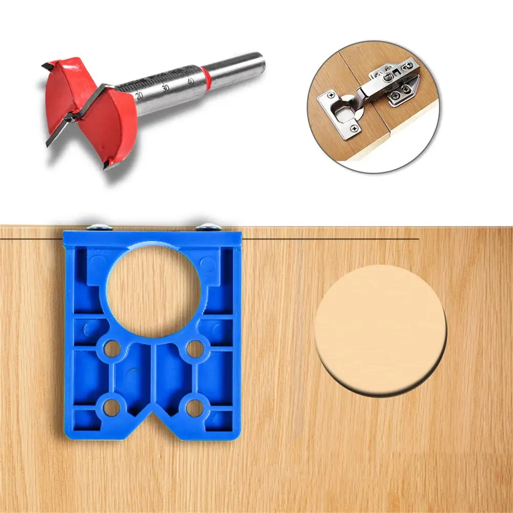 

YOUZI 35mm Hinge Hole Jig Drill Guide Set With Door Hole Opener Concealed Hinges Guide Door Saw Cabinet Accessories Tool