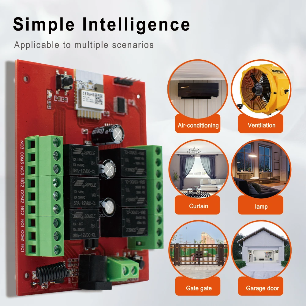 Módulo de Relé Inteligente Universal Tuya Canais Wifi sem Fio 6ch rf Receptor de Controle Remoto Trabalhar com o Google Home Alexa - Image 4