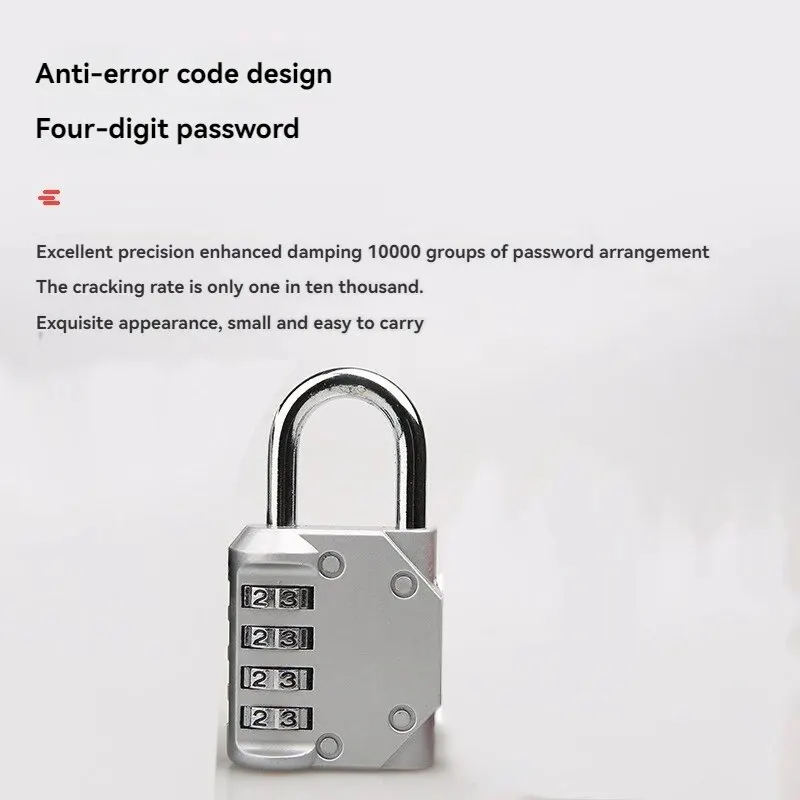 Door Lock Mini Cabinet Backpack Luggage Bag Student Dormitory 4 Digit Password Anti-theft