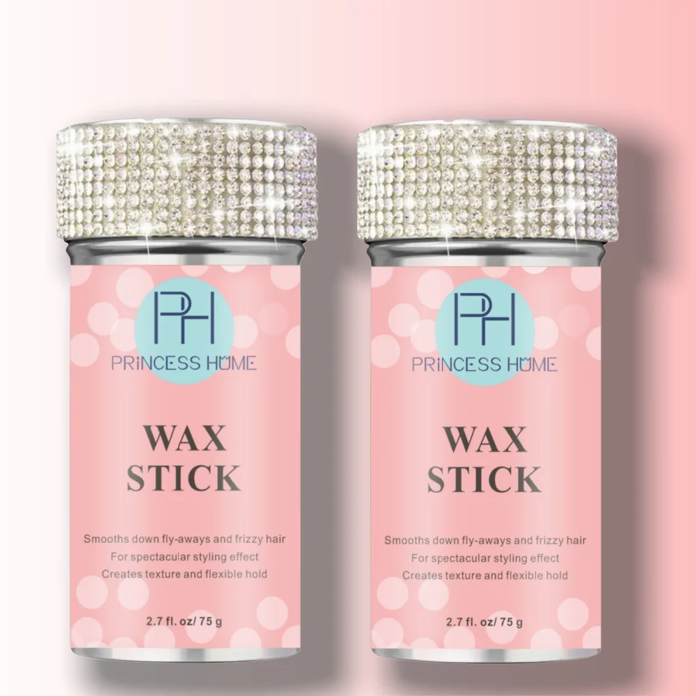 Luxury Rhinestones Hair Wax Stick 75g Private Label Long Lasting Medium Hold Wax Stick For All Hair Types