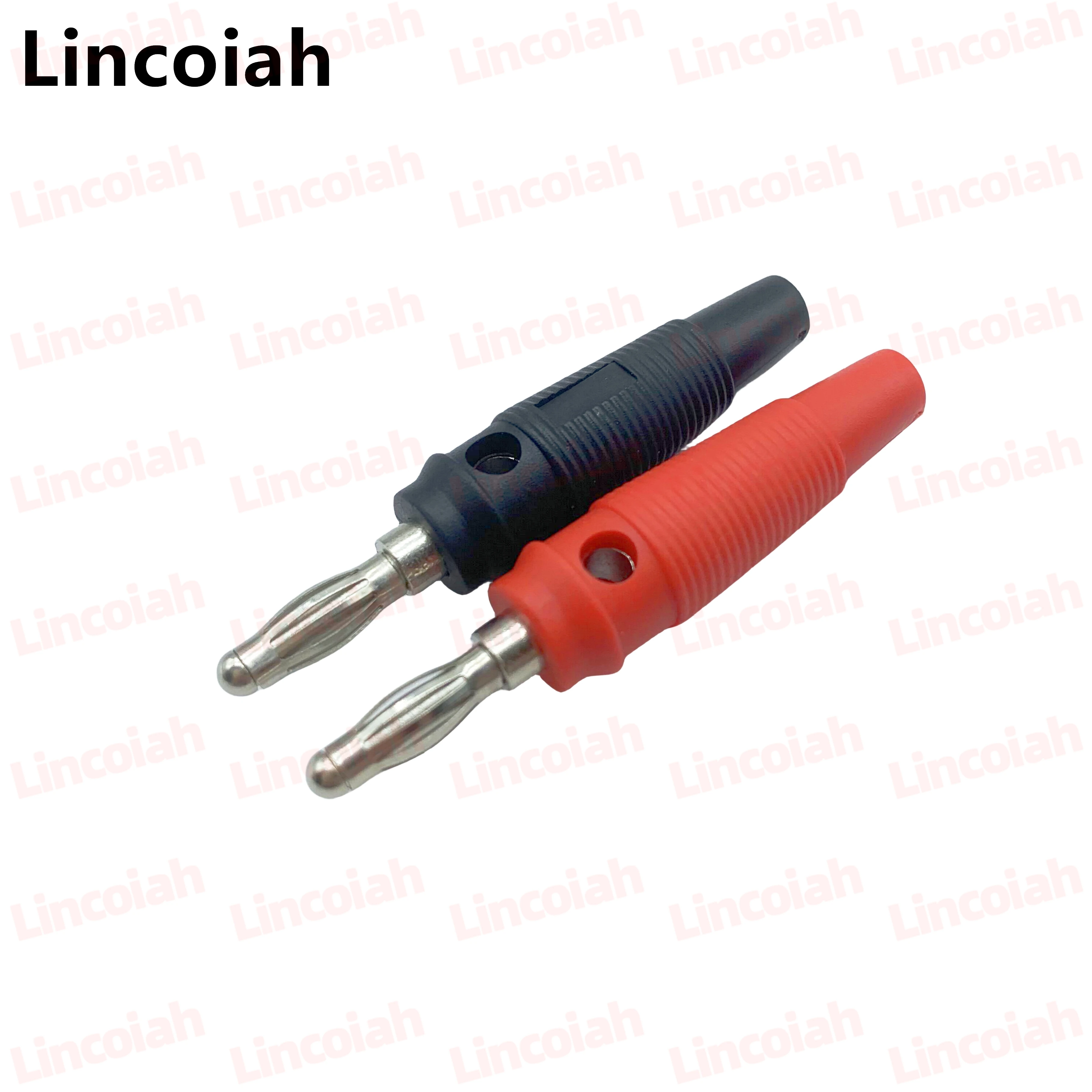 10Pcs Red and Black 4mm Solderless Side Stackable Banana Plug