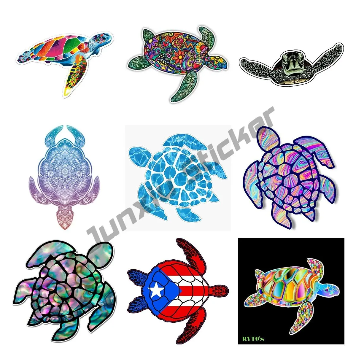 

Наклейка в виде черепахи/стикер, радужная краска для морской воды, волнистые виниловые Стикеры, наклейки для окон, бамперов, ноутбуков или поделок