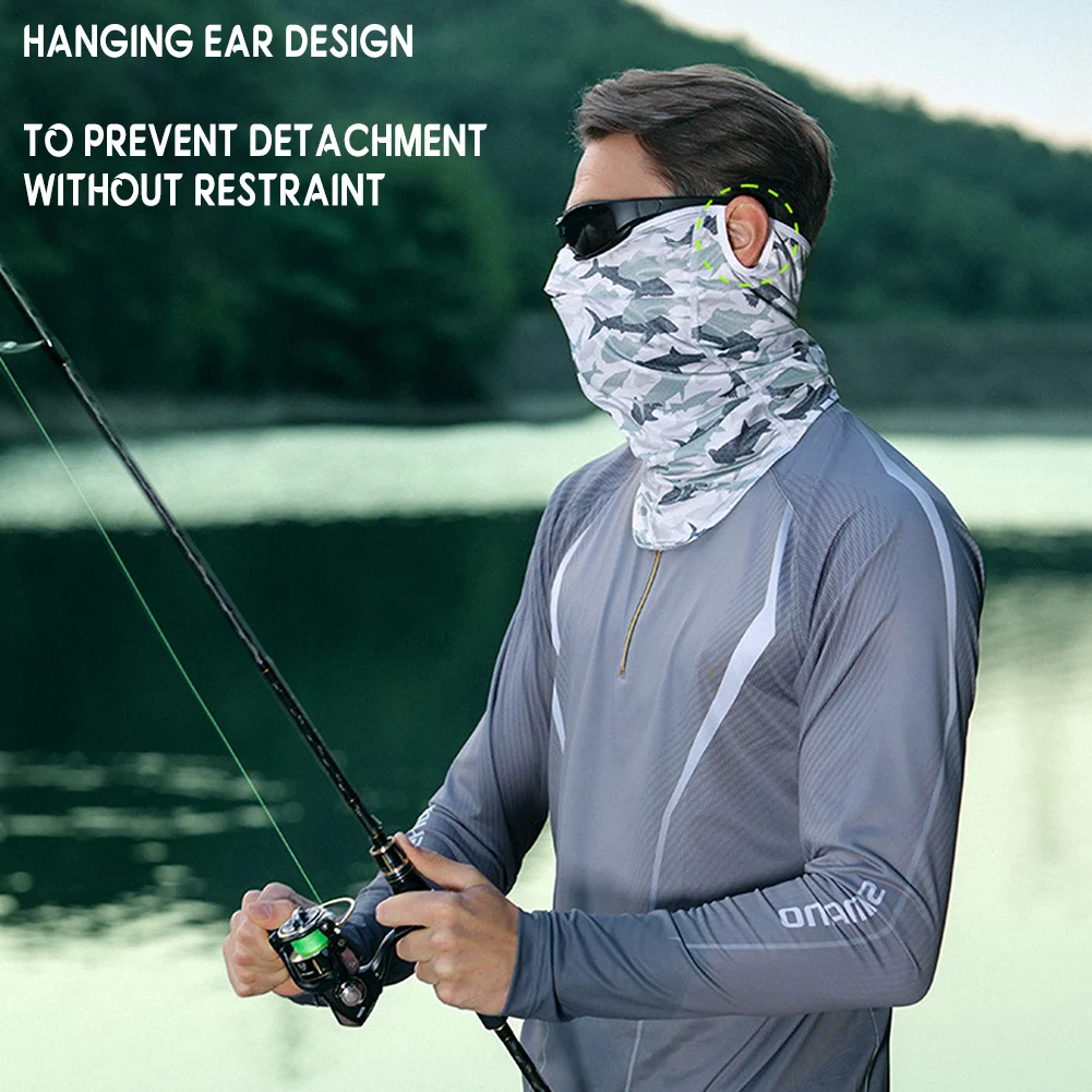 Printed Sun Protection Ear Hanging Mask Personalized Face Protective Cover For Hiking Climbing