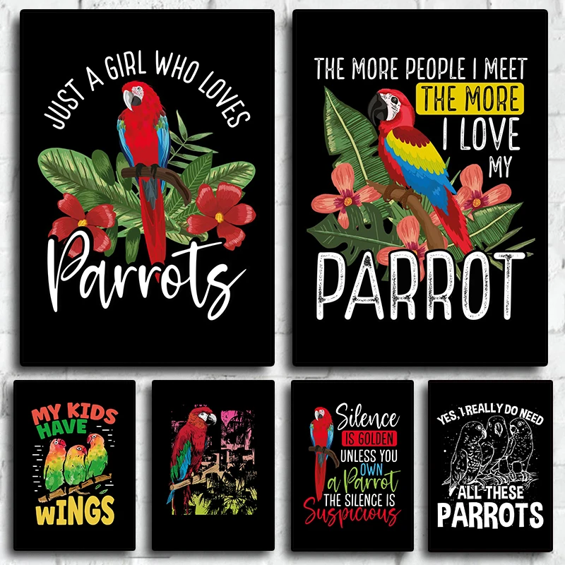 

Abstract Colorful Birds Watercolor Vivid Parrots Wall decor poster Home Room Decoration Aesthetic Nordic posters canvas painting