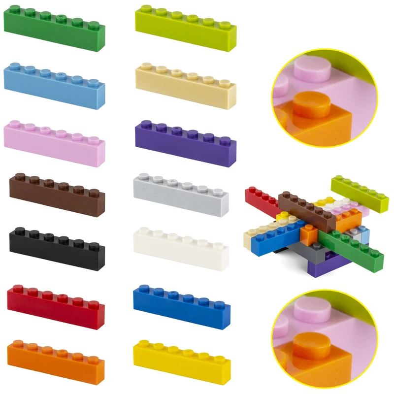 MOC Parts 20Pcs 3009 Brick 1 x 6 Compatible DIY Assmble Building Blocks Particle Kid Brain Puzzle Toy Birthdays Gift construction blocks racing car building blocks building blocks car building blocks anime block toys
