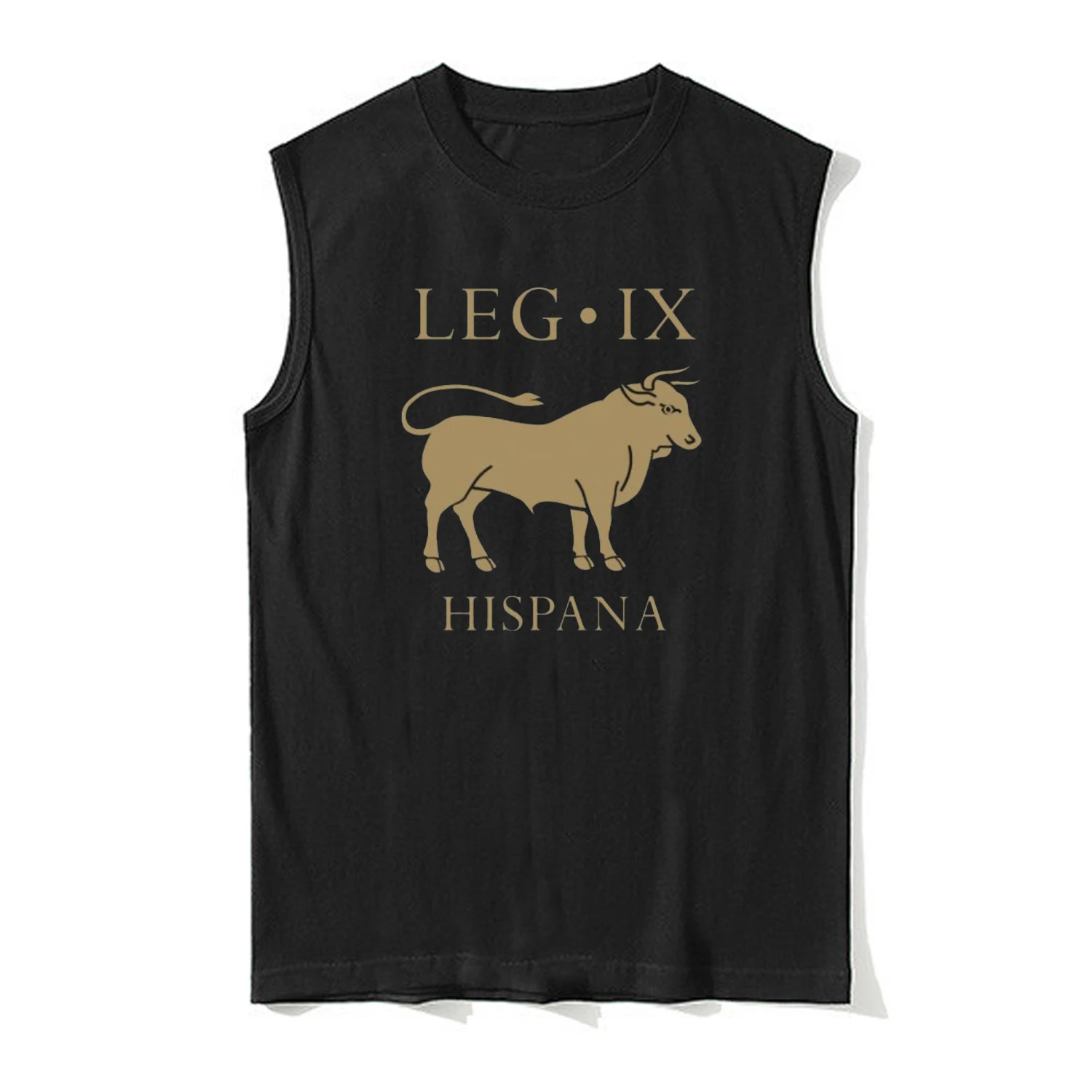 

Майка с символом римского легиона IX, Хиспана Vexillum Bull, жилеты из 100% хлопка с круглым вырезом, летняя повседневная мужская футболка без рукавов