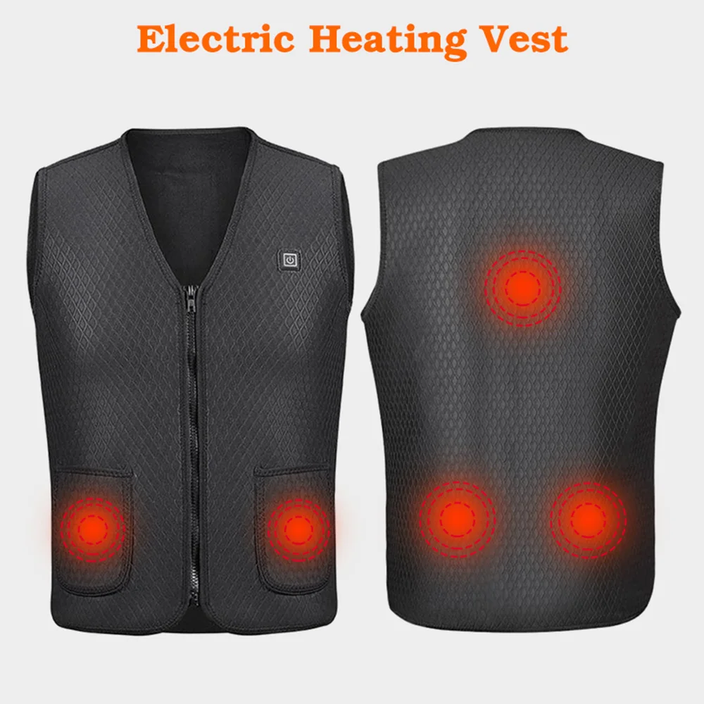 OutdoorMenWomenElectricHeatedVestHeatingWaistcoatThermalWarmCoatWinterUSBfor
