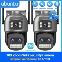 Caméra de sécurité WiFi 15MP 8K, double bande 2.4G/5G, double écran, Zoom 10X, caméra de surveillance CCTV, Vision nocturne, détection humaine, 2 pièces 1