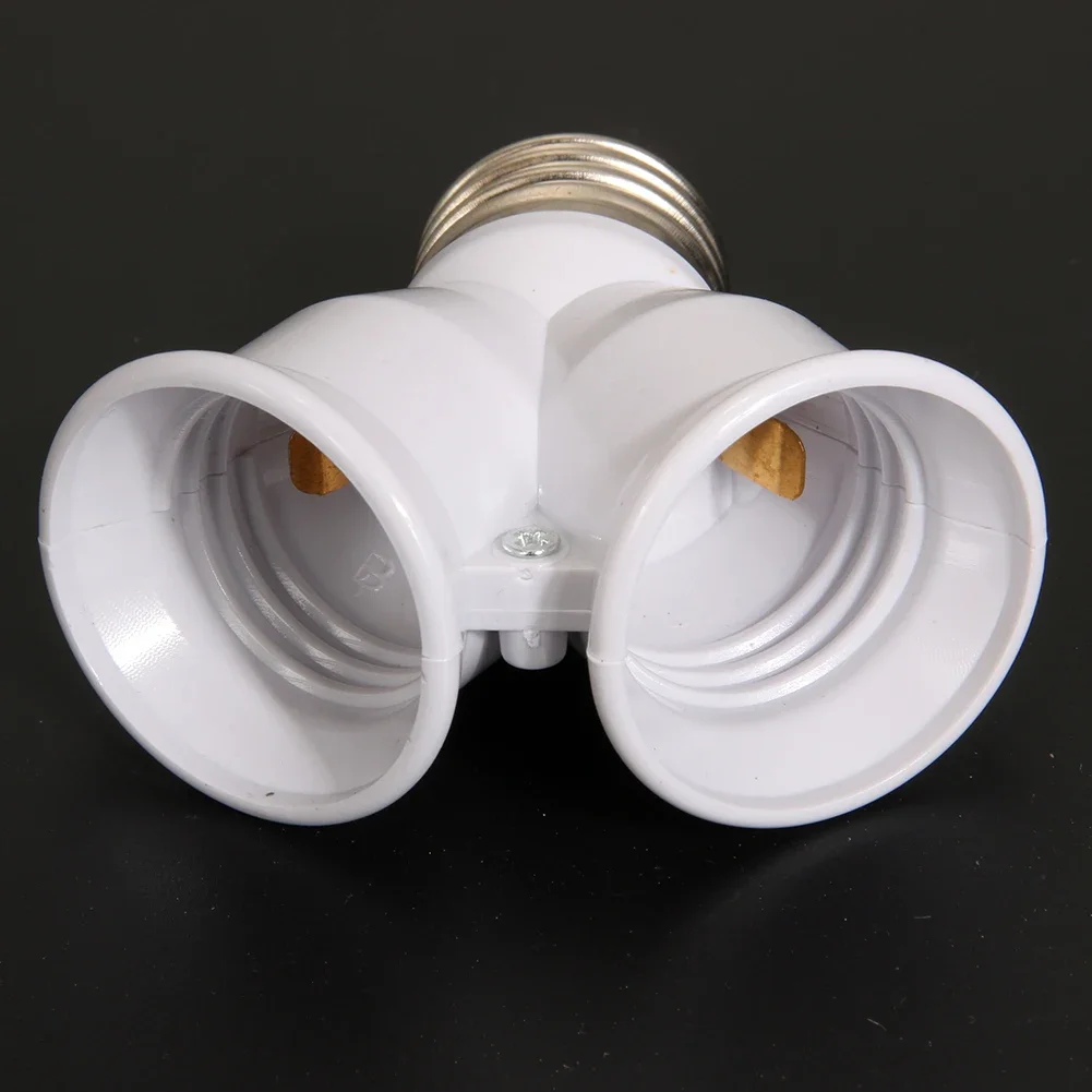 1/3Pcs 2 In 1 Double E27 Socket Base Extender Splitter Converter Plug Halogen Light Lamp Bulb Holder Copper Contact Adapter Tool
