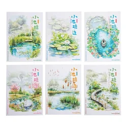 Large Scenic Pond and Water Landscaping Stickers - Flowing Water and Bridge Design, 10 Sheets (1pack Random design)