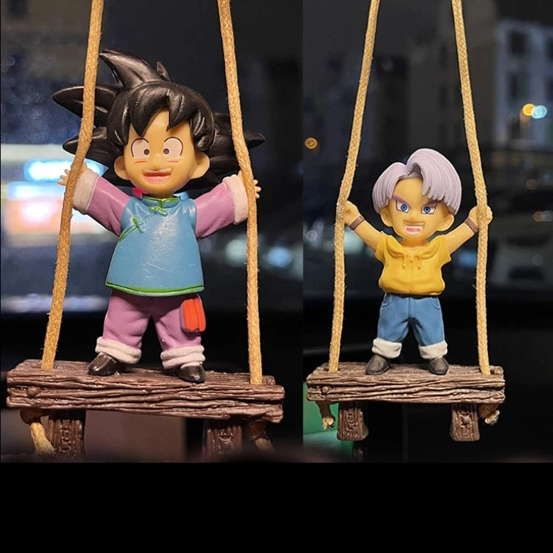 Dragon Ball Son GOku and Trunks Swing Anime Model Car Rearview Mirror Ornaments Birthday Gift