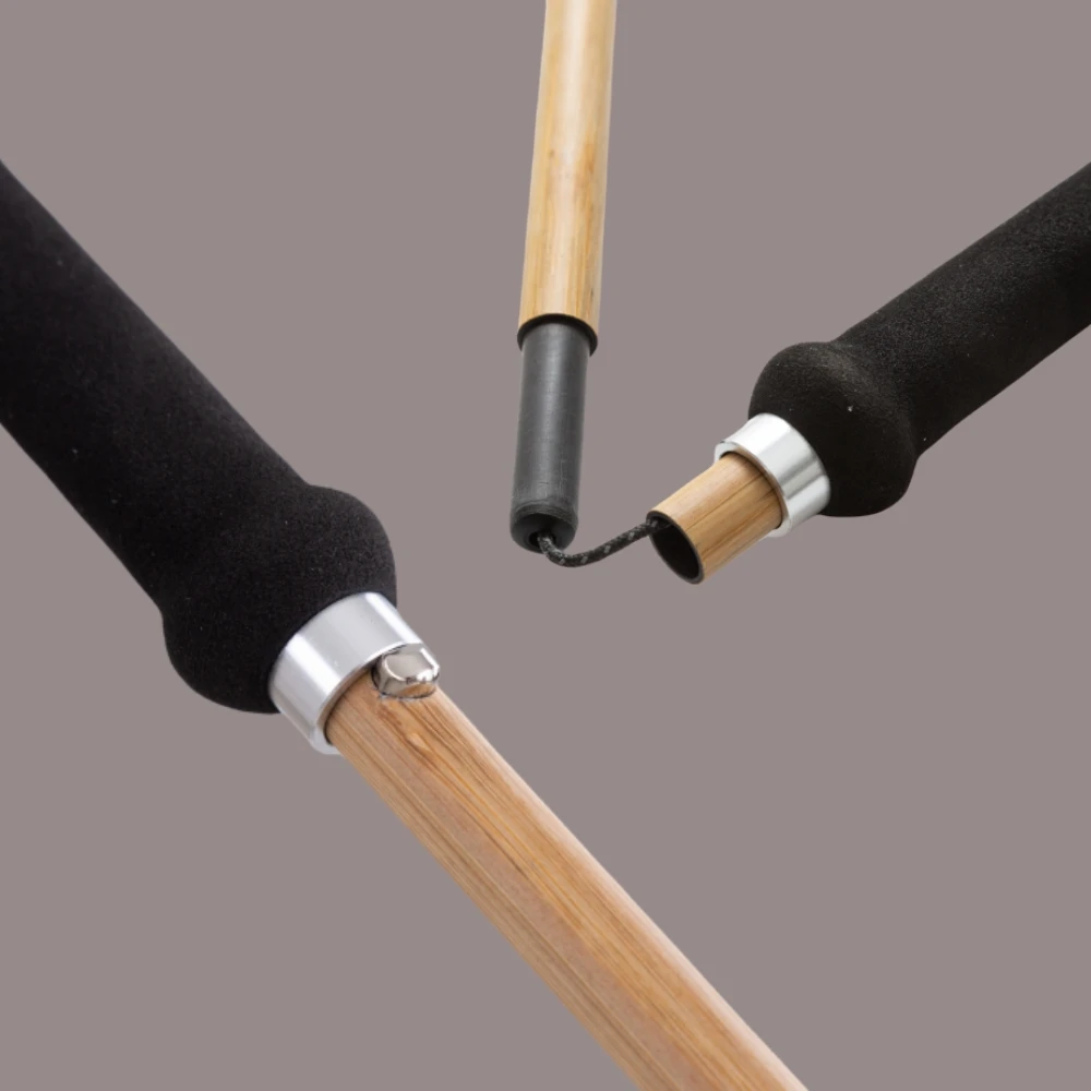 2023 New Arrival Hiking Pole Ultralight Trekking Poles High Strength Carbon Fiber & Natural Bamboo Skin Trekking Pole Outdoor 3