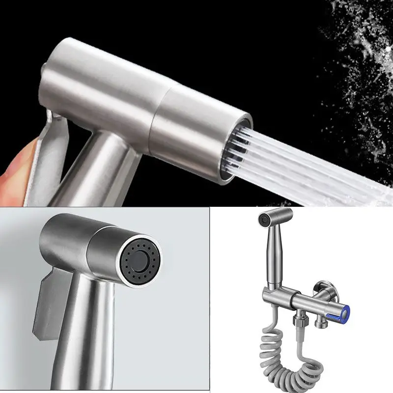 

Toilet Spray Gun Stainless Steel Bathroom Handheld Gynecological Washers Toilet Gun Self-Cleaning Bathroom Fixtures