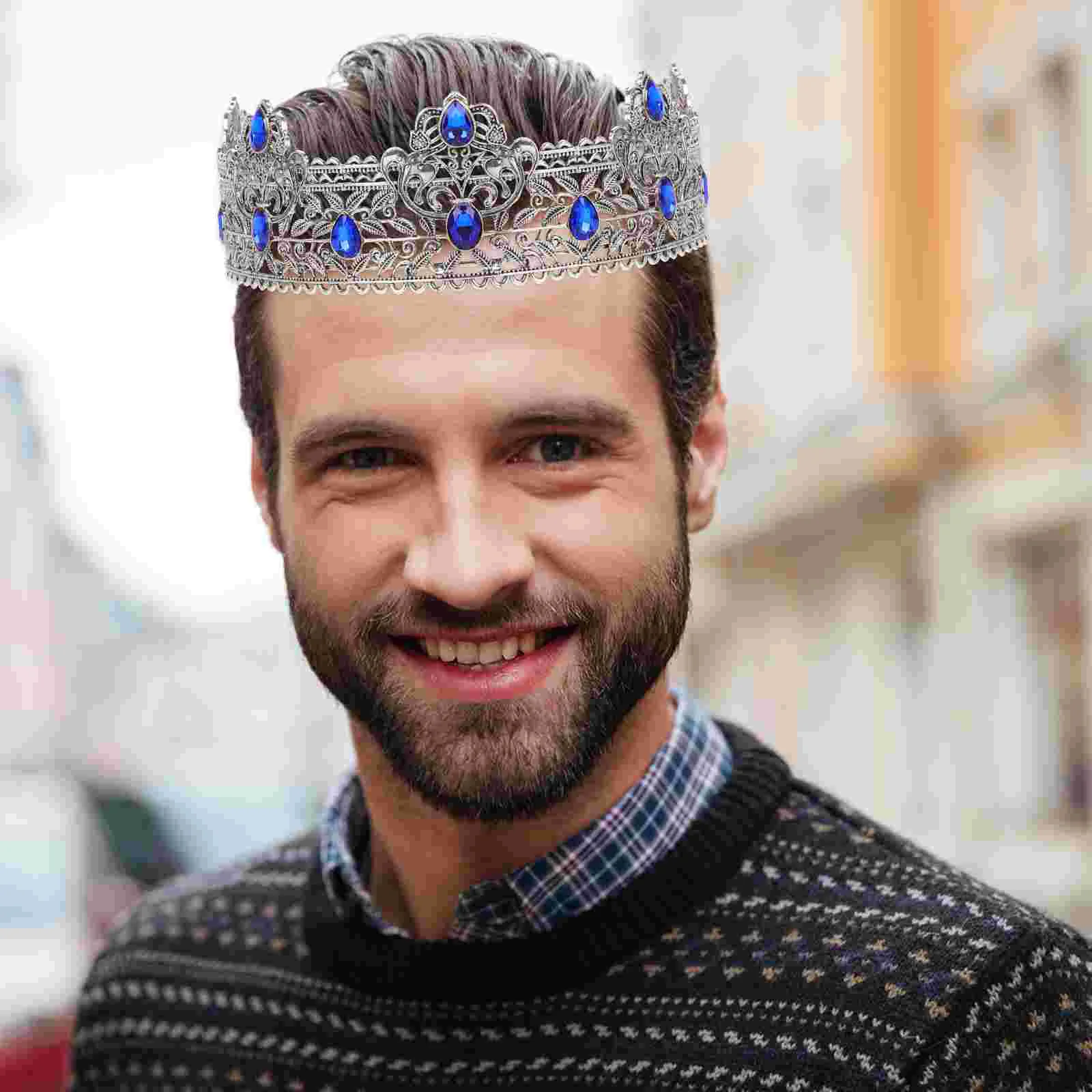 Gothic Costume Crowns Crowns Tiara Crystal Headband Birthday Party Crown Wedding Tiaras Round for Halloween Hair A