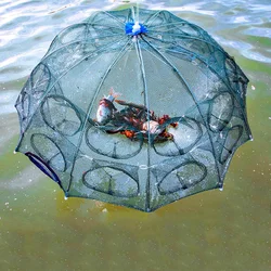 Fishing Accessories Tackle Automatic Folding Tents Creel Telescopic Holes Hexagonal Nylon Net Carp Shrimp Pike Squid Crab Mesh