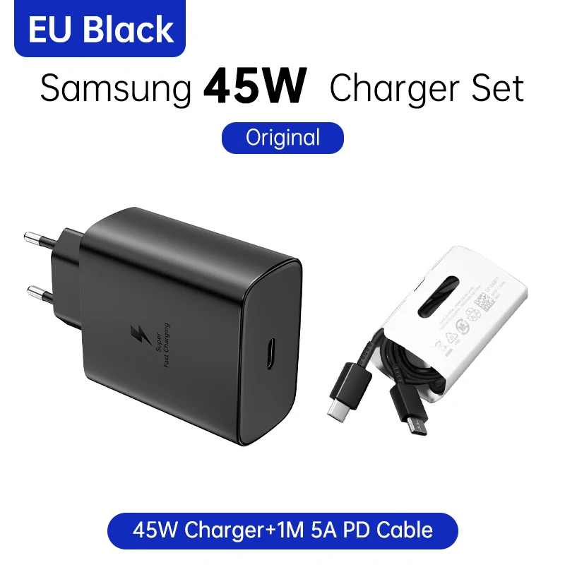 SAMSUNG 45W Super Fast Charging Wall Charger with 5A USB-C Cable