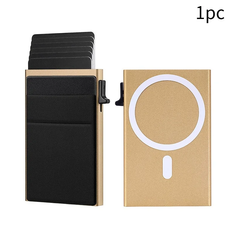 Großräumige Magnetische Metall-Handytasche mit Pop-Up RFID-Blockierung, Kartenhalter aus Aluminiumlegierung, Karten-Etui für Männer und Frauen – Detail 7