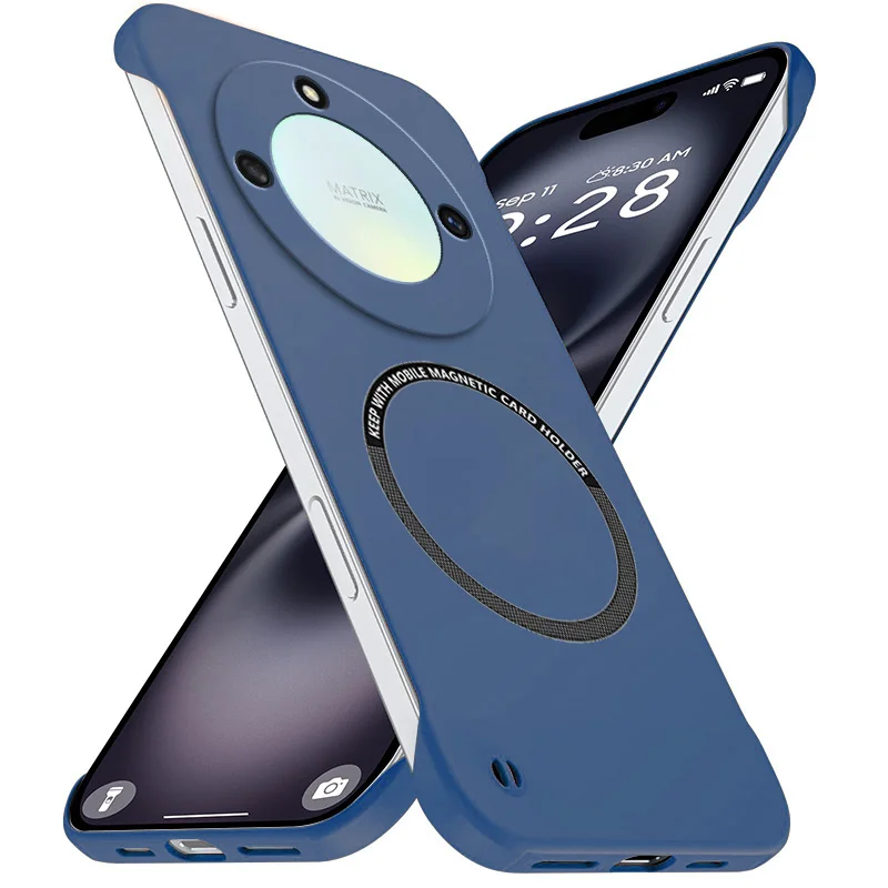 Magnetic Slim Frameless Phone Case - Matte Anti-Scratch PC Cover, Borderless Shockproof Armor