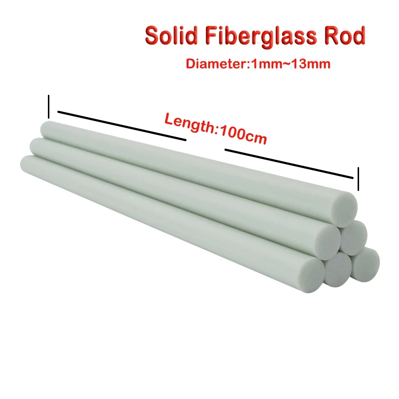 

10pcs white glass fiber Rod 1mm/1.2mm/1.5mm/2mm/2.8mm/3mm/4mm/5mm/6mm/7mm/8mm/9.5mm/10mm/11mm/12mm Fiberglass rod Lenght 1000mm