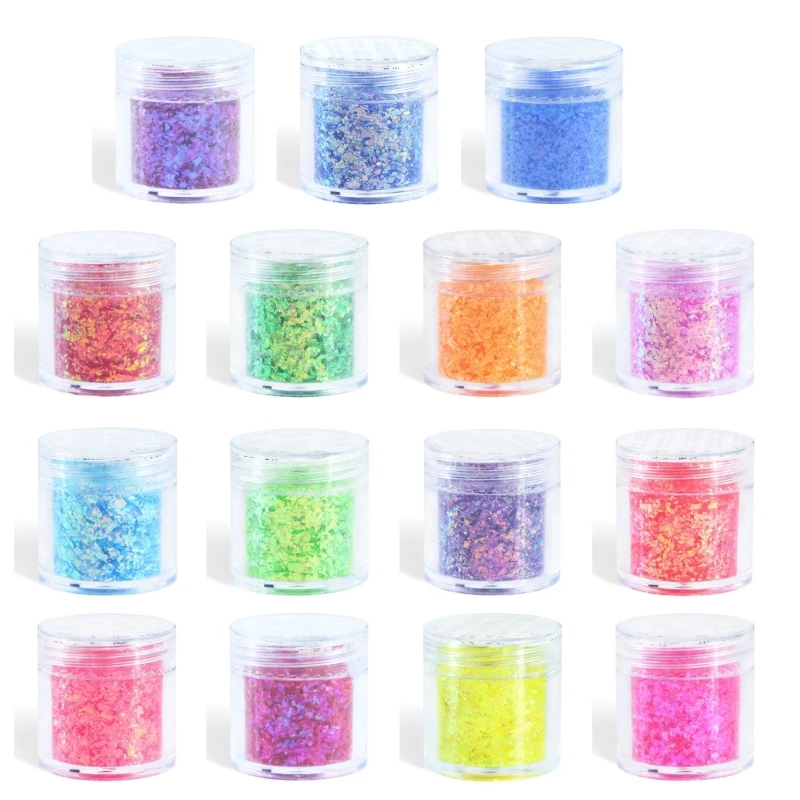 

15 цветов, нерегулярные стеклянные бумажные блестки для ногтей, голографические блестящие хлопья