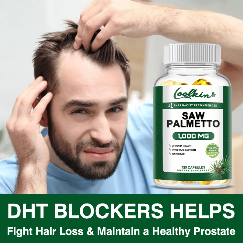 Saw Palmetto Supplement Prostate Urinary Tract Capsules Saw Palmetto Capsules 1000mg-Promotes Prostate Health Blocks DHT and Prevents Hair Loss