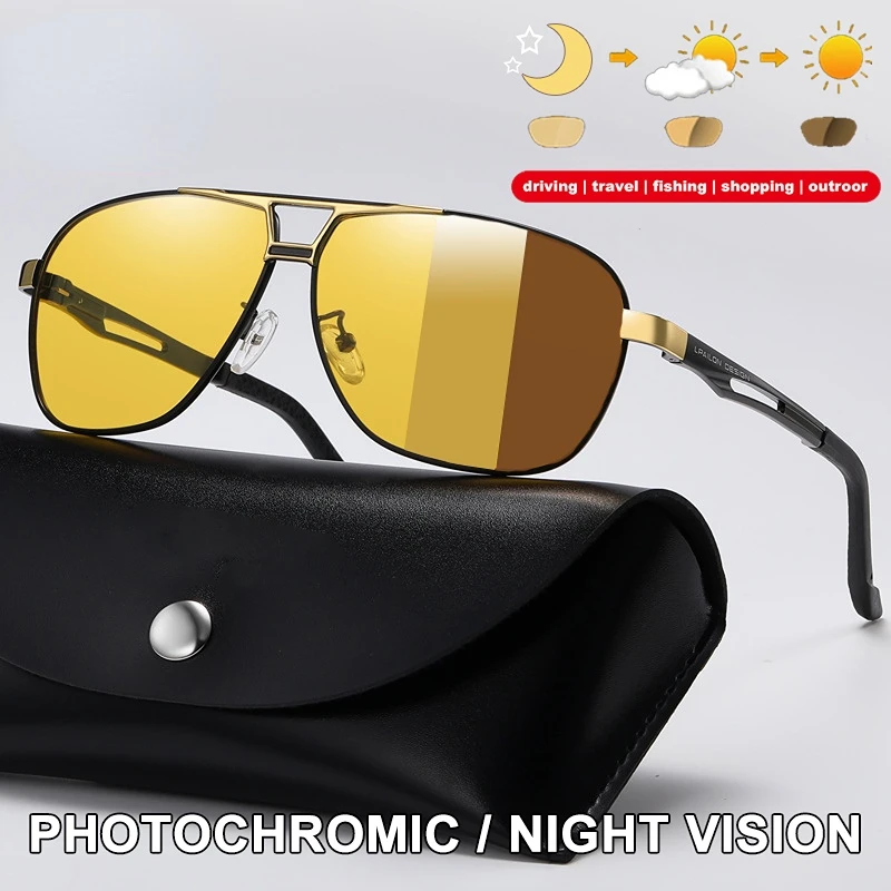 Night Vision Polarized Photochromic Sunglasses Men's Driving