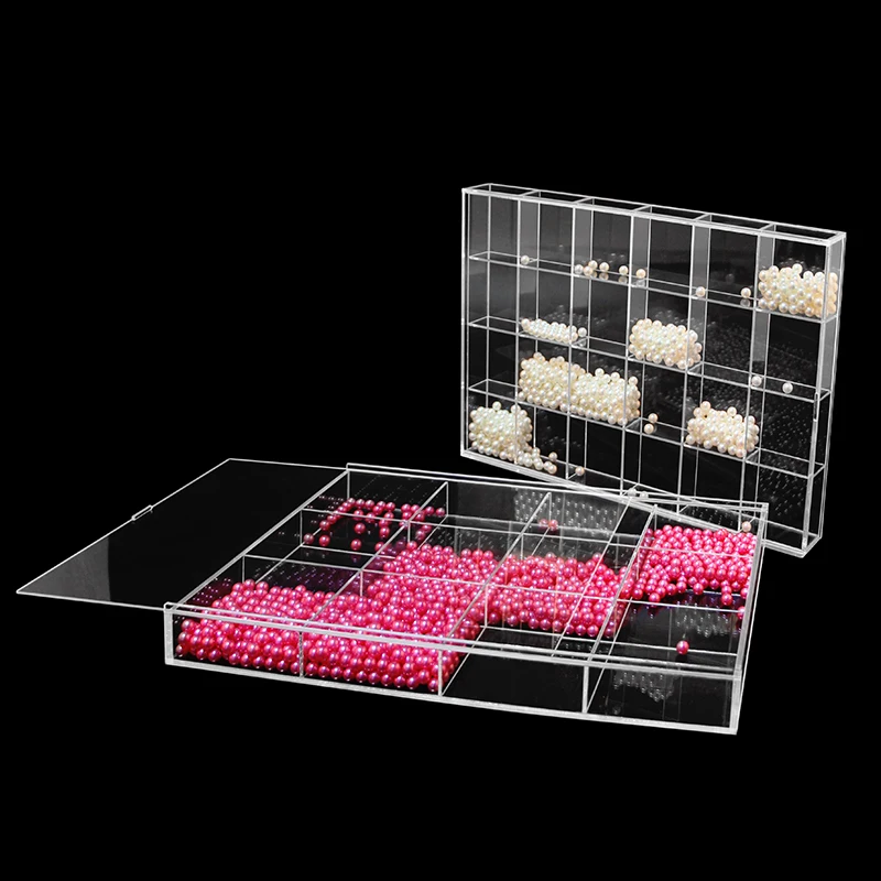 Acrylic Jewelry Tray Showcase Display Organizer Holder Dividers for Stud Drop Earring,Watch,Bead,Trinket Storage Box Dish Drawer 2