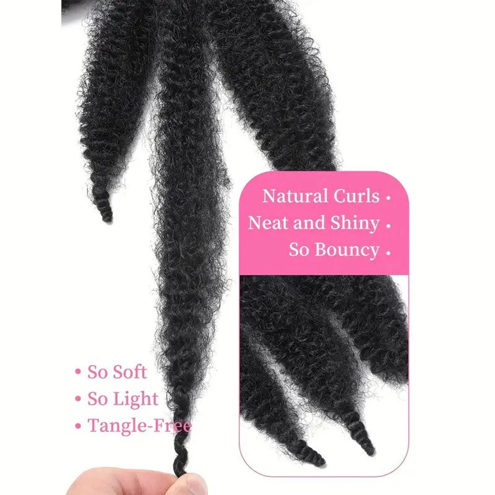 8inch Marley Braiding Hair for Twists Short Afro Kinky Twist Crochet Braids Ombre Synthetic Fiber Hair Extensions for Women