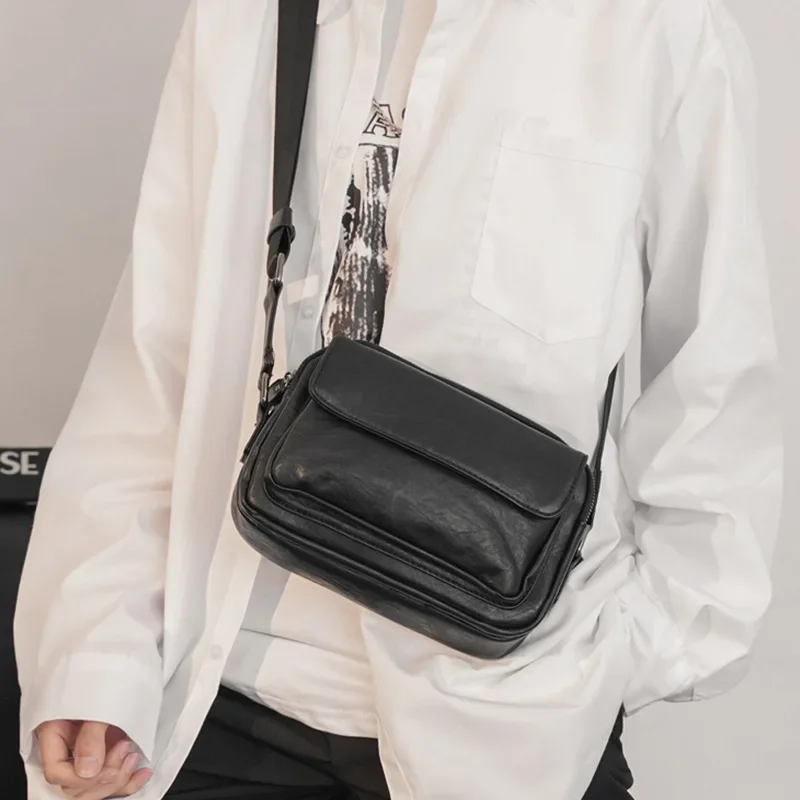 

Casual Bag Man Hombre Soft Crossbody Leather 2021 Fashion Men's Bandolera Shoulder Men New For Pu Flap