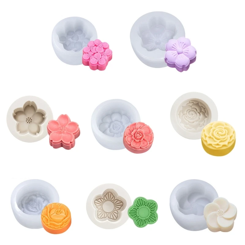 

Flower Silicone Mooncake Mould Moulds Baking Gadget Jelly Mold 8 Styles Choose for Home Kitchen DIY Baking