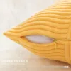 1pc Corduroy pillowcase Yellow stripe patchwork design Solid Cushion Cover, Throw Pillow Case, For Sofa, Couch 45x45CM 30x50CM 3
