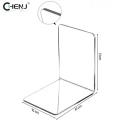 Clear Acrylic Bookend Stand - Decorative Desktop Book Holder and School Stationery Storage Rack (As pic)