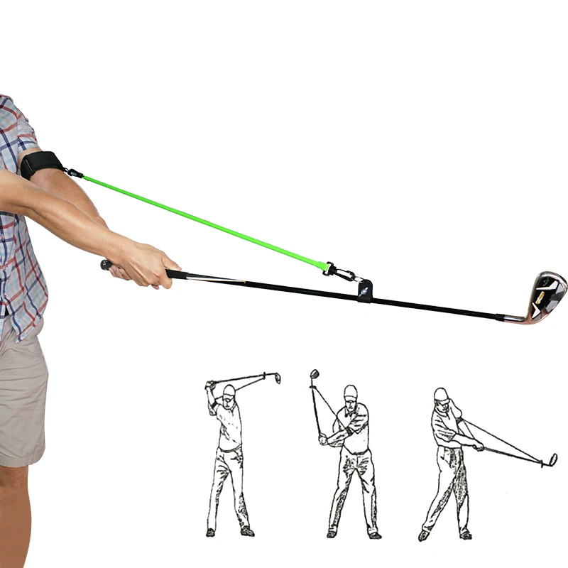 Golf-Swing-Trainer-Posture-Strength-Training-Latex-Tube-w-Arm-Strap ...