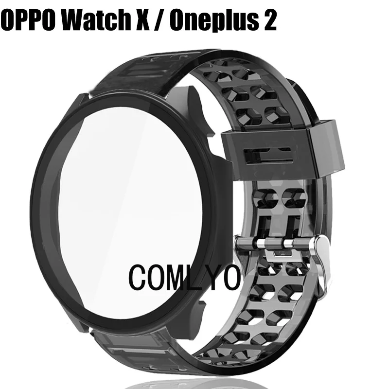 

For Oneplus watch 2 / OPPO Watch X Case Tempered Glass Screen Protector Full Cover Smart watch Strap TPU Clear Band