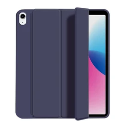 Tri - Fold Stand Smart Protective Cover with Soft TPU Case - Mini 6 7 (Navy Blue)