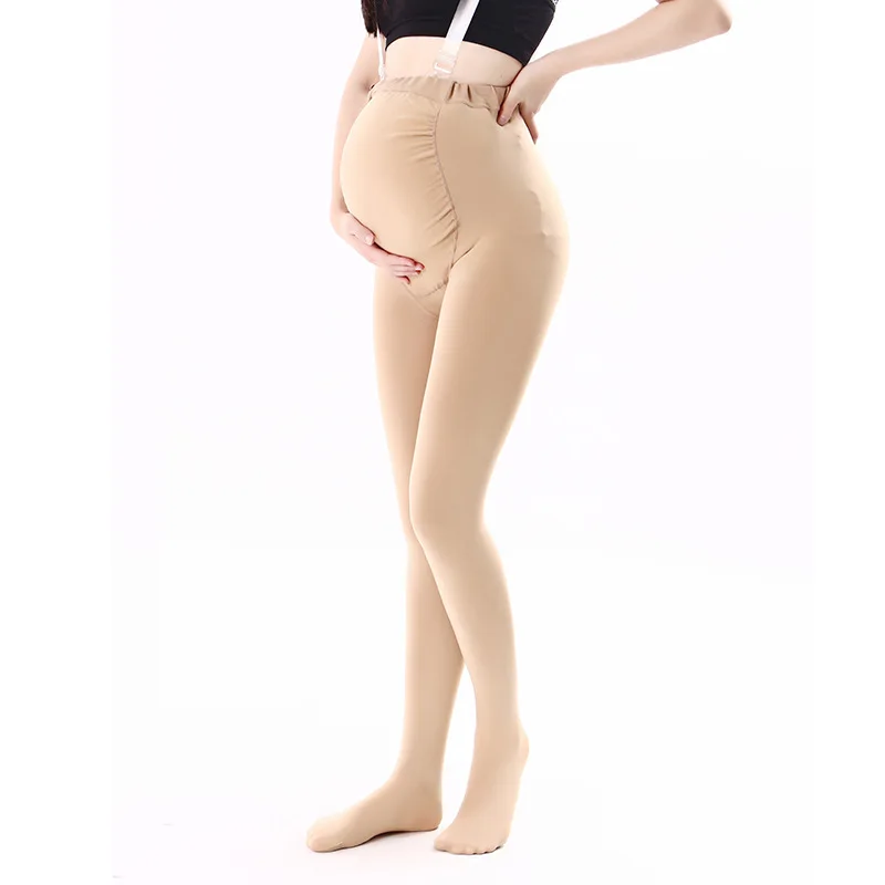 Pregnant Women Pants Winter Fleece Lined Leggings Warm Pantyhose Adjustable Abdomen Supporting 45-65kg