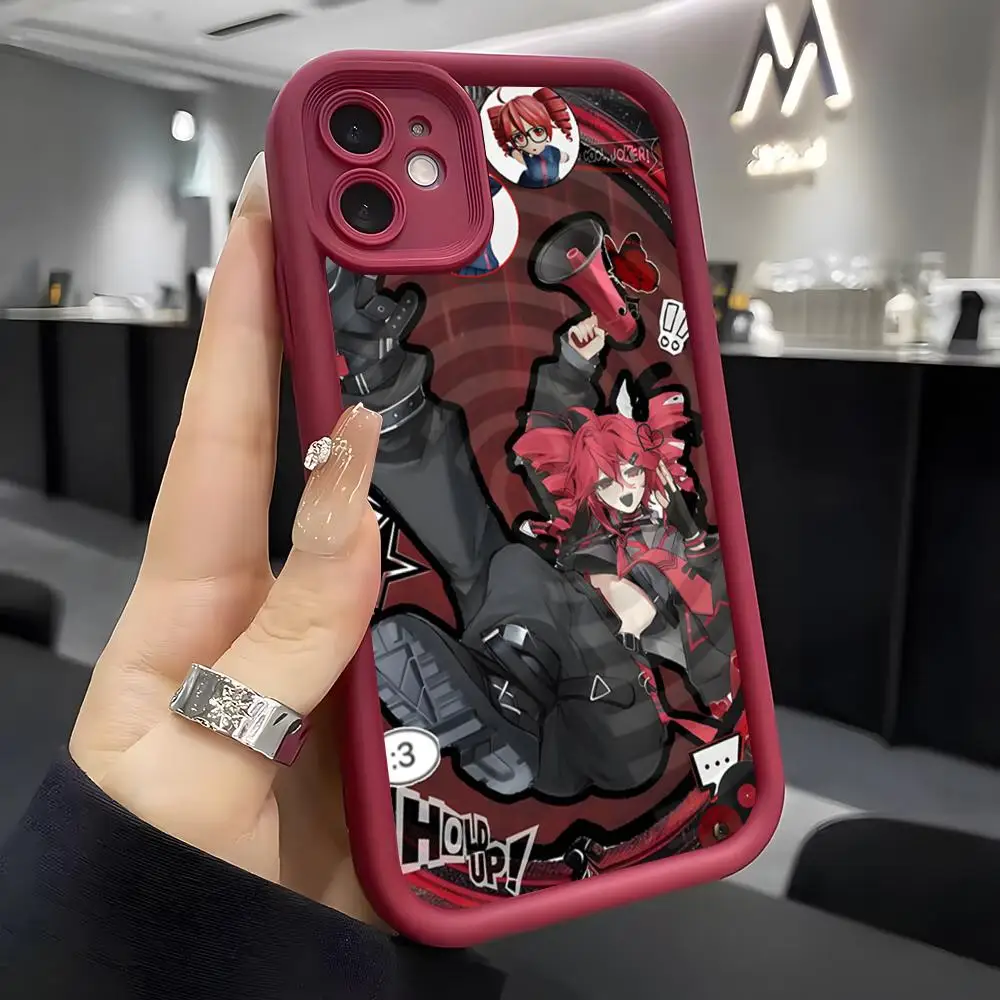 Wine Red Soft Silicone Phone Case Featuring K-Kasane Teto Design
