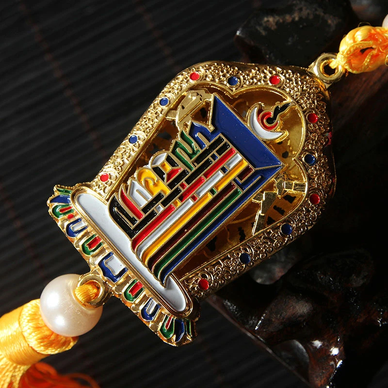 Handicraft Tibetan Car Pendant Silk Keychain Retro Statue Car Keyring Creative Men Women Trinket Gift Home Decoration Pendant 3