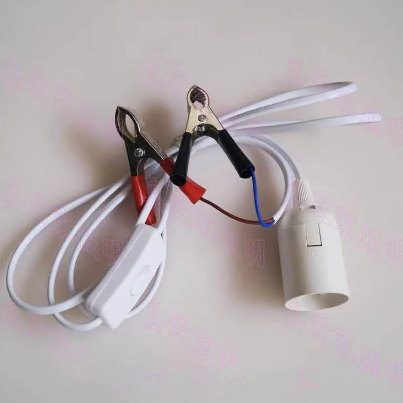 E26 E27 Lamp Holder for 12V 24V 36V 48V Low Voltage Battery LED Screw Holders with Clips