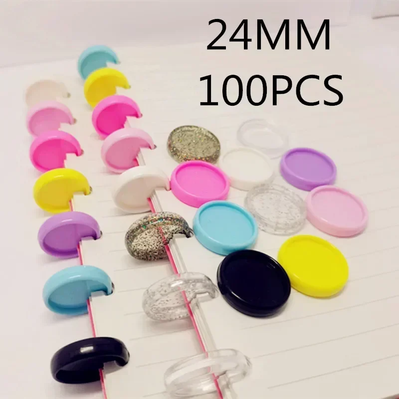 100PCS24MM Loose-leaf Mushroom Hole Notepad Binding Ring Binding Solid Disc Loose-leaf Agenda and Business Book Ring