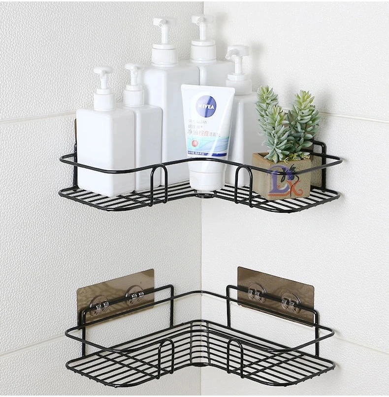 Bathroom Shampoo Holder Without Drilling Wall - Wall Mounted Aluminum  Corner Shelf - Aliexpress